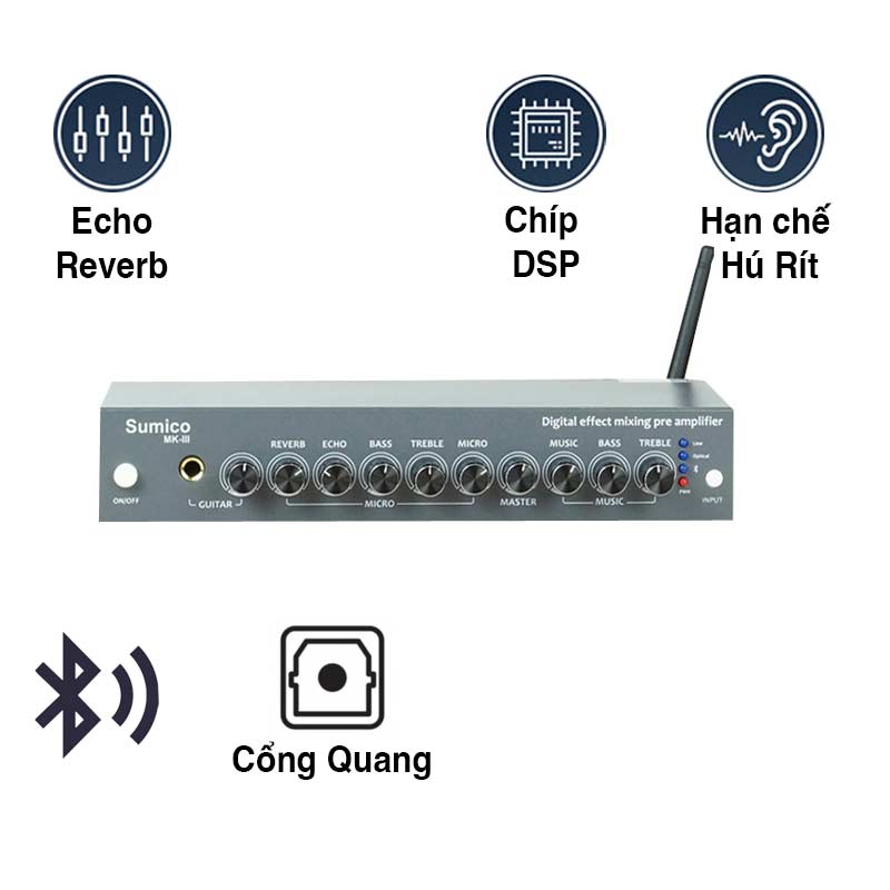 Mixer Sumico MK3, Optical, Bluetooth, Echo + Reverb